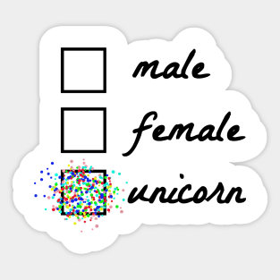 Unicorn gender identification - design Sticker
